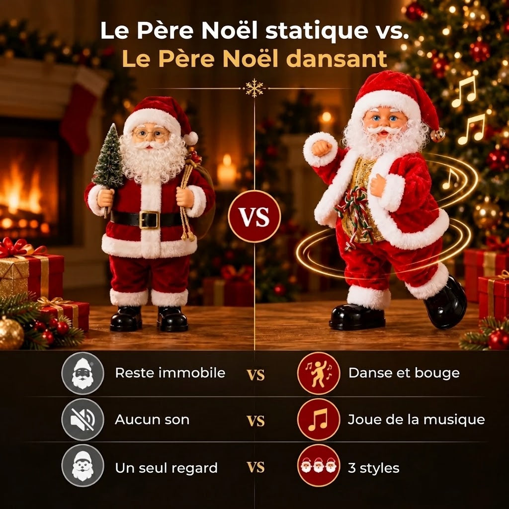 Père Noël dansant avec musique