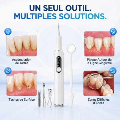 Set de nettoyeur de dents à ultrasons portable et détartreur dentaire