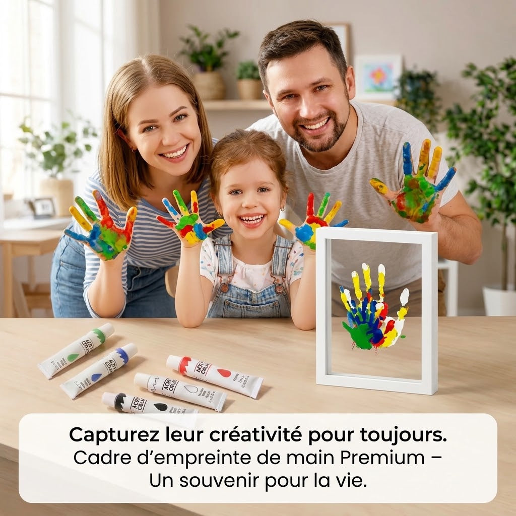 FamilyPrint™ | Kit d'empreintes de mains familial avec cadre