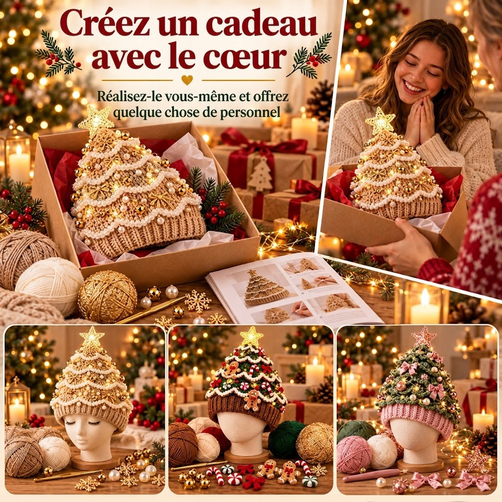 Le kit DIY le plus chaleureux de Noël – Crochetez votre propre bonnet sapin de Noël
