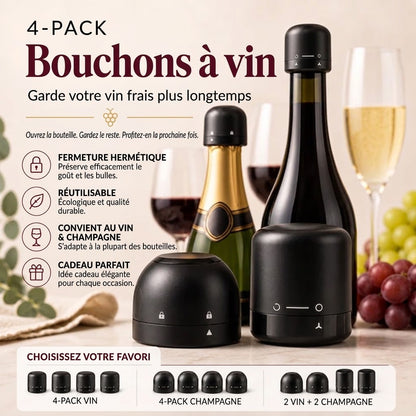 Bouchon scelleur pour vin et champagne