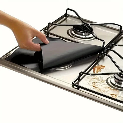 Protections antiadhésives résistantes à la chaleur pour plaques de cuisson au gaz – Lot de 4