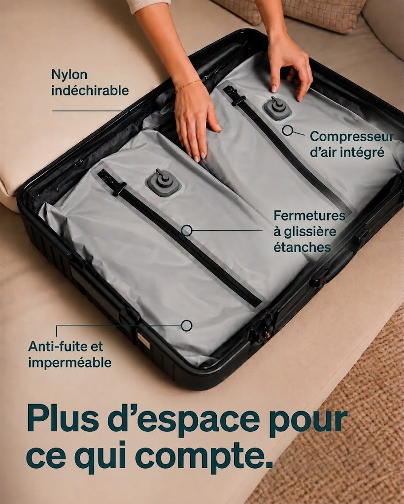 Lot de cubes d'emballage à compression PackFlat (或 Set d'organisateurs de voyage à compression PackFlat)