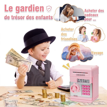Mini tirelire distributeur automatique (ATM) – Dépôt/retrait et code PIN électronique