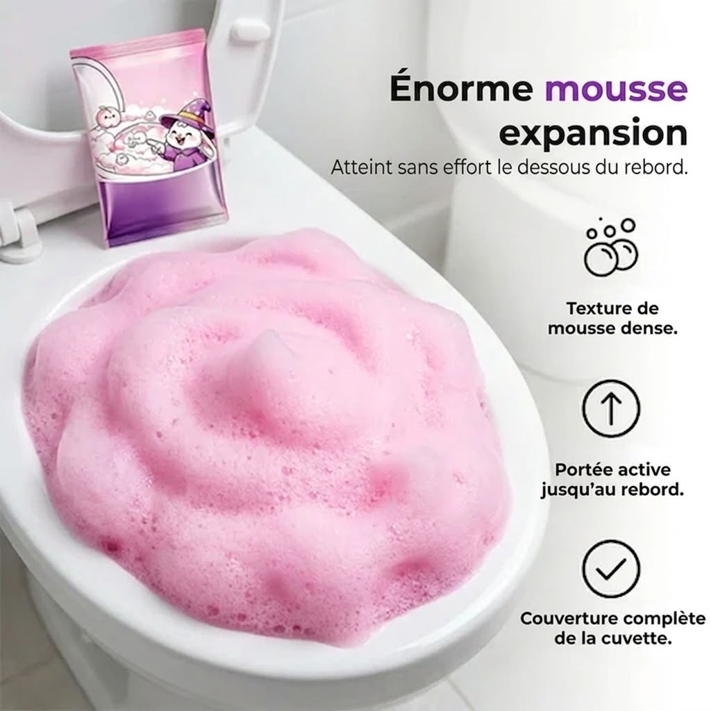 Poudre nettoyante moussante pour WC