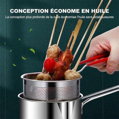 🍟🍤 -60% ! 🥘Friteuse Multifonctionnelle en Acier Inoxydable 304 – Anti-Éclaboussures, Économe en Huile & Polyvalente.