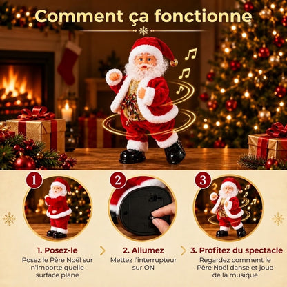 Père Noël dansant avec musique