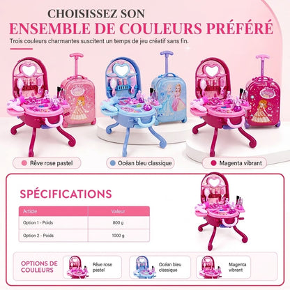 Valise coiffeuse de maquillage factice pour enfants – Coffret portable