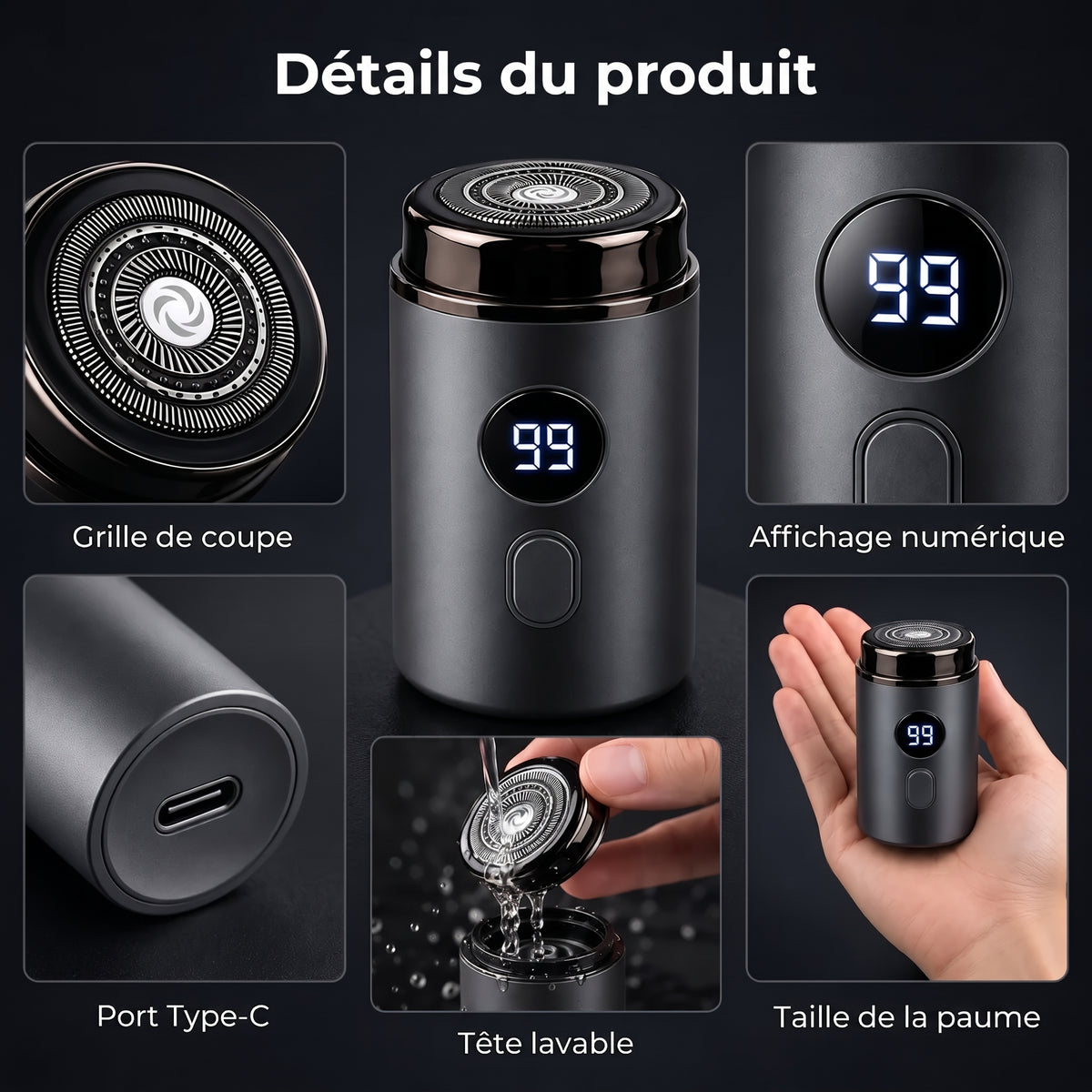 Mini rasoir électrique portable
