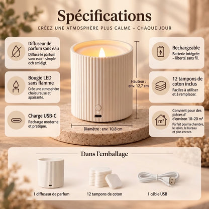 Diffuseur d'arômes rechargeable avec éclairage LED
