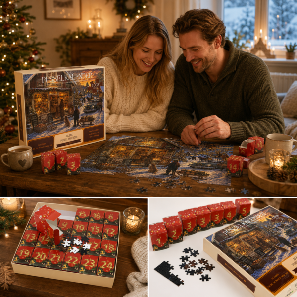 Calendrier de l'Avent Puzzle de Noël – 24 jours de magie et de détente
