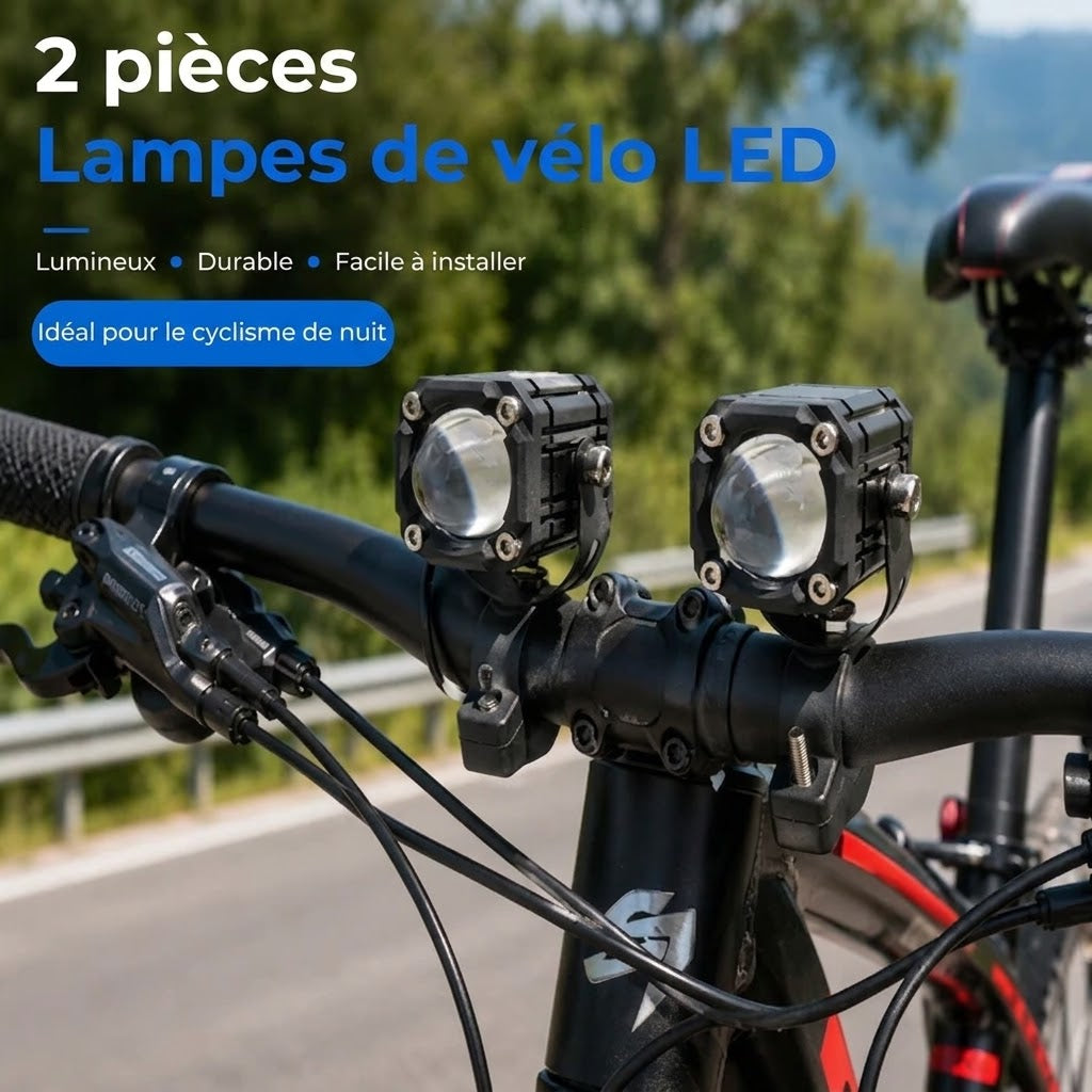Éclairage de vélo LED à double faisceau