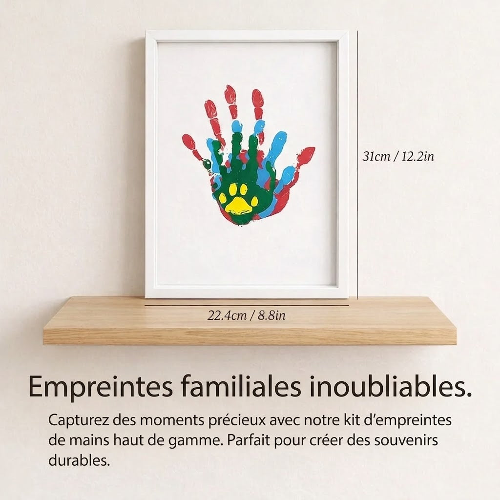 FamilyPrint™ | Kit d'empreintes de mains familial avec cadre