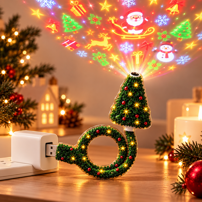Projecteur USB HD JulGlow – L'esprit magique de Noël en quelques secondes