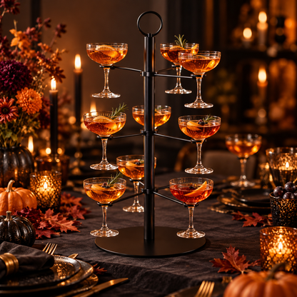 Arbre à Cocktails – Présentoir à verres luxueux à 3 niveaux