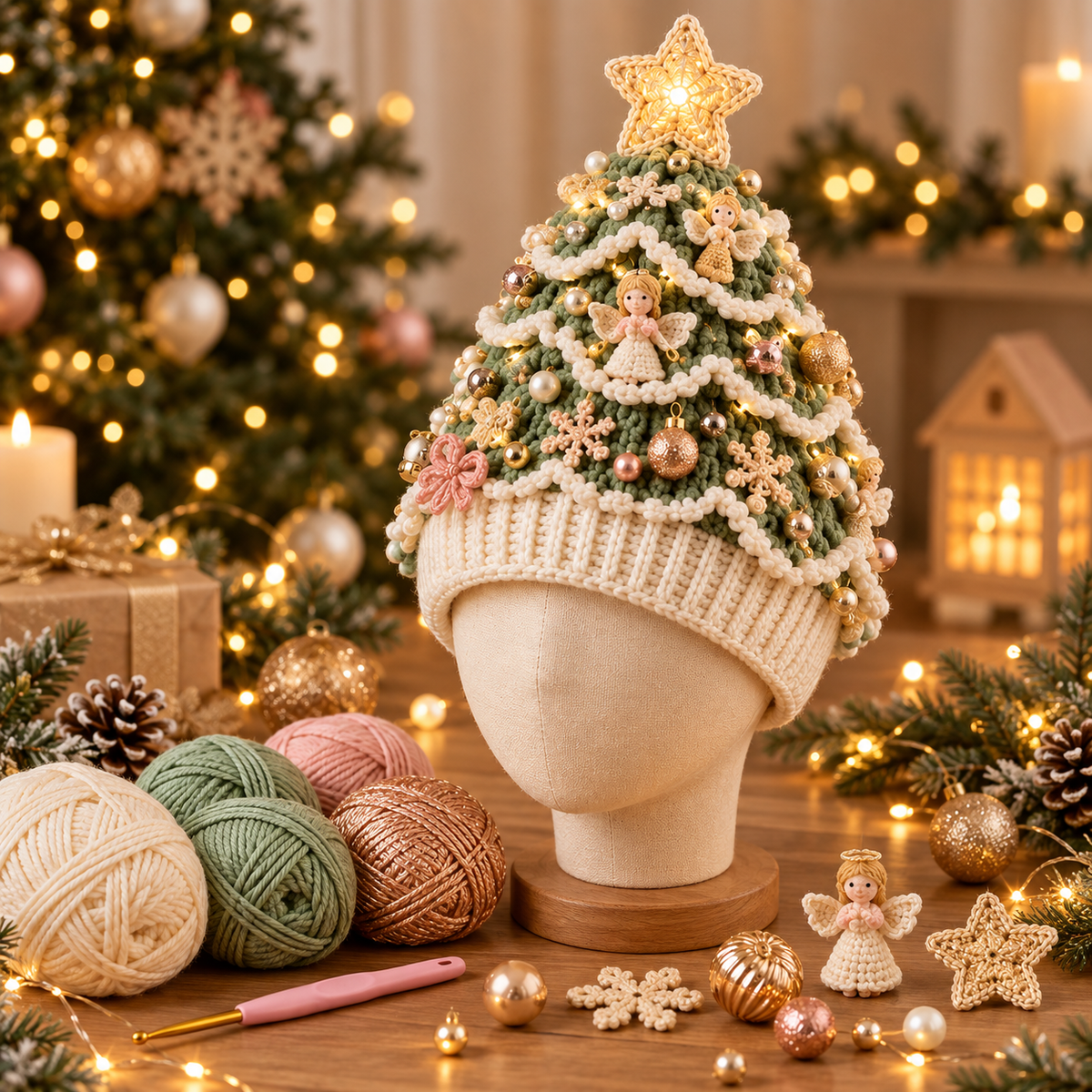 Le kit DIY le plus chaleureux de Noël – Crochetez votre propre bonnet sapin de Noël