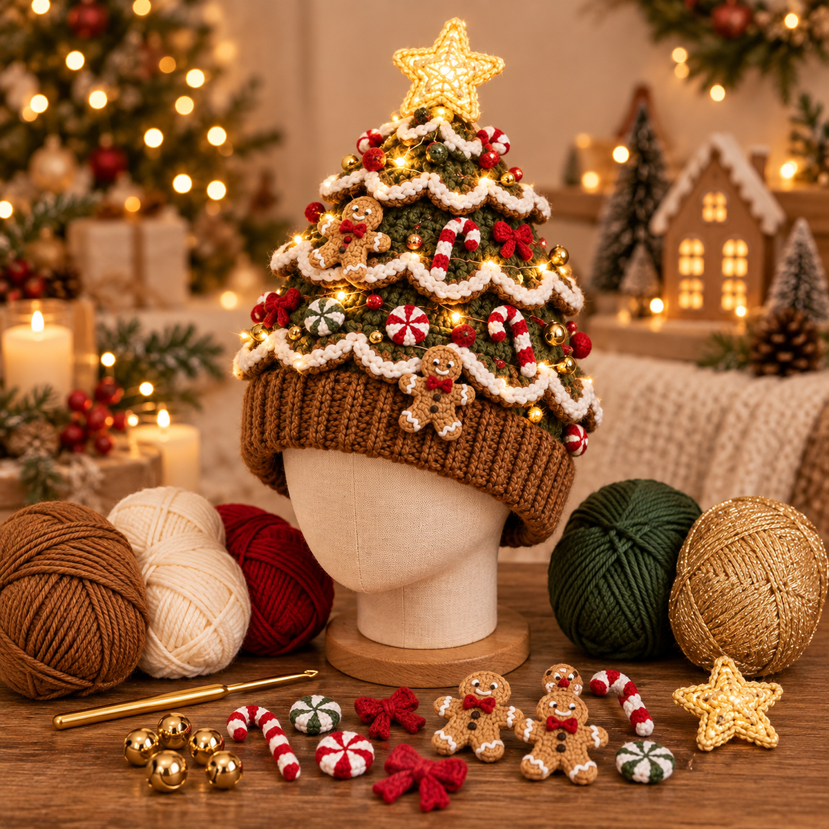 Le kit DIY le plus chaleureux de Noël – Crochetez votre propre bonnet sapin de Noël