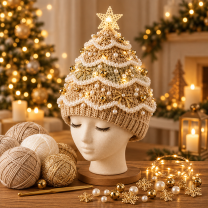 Le kit DIY le plus chaleureux de Noël – Crochetez votre propre bonnet sapin de Noël