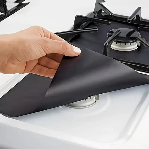 Protections antiadhésives résistantes à la chaleur pour plaques de cuisson au gaz – Lot de 4